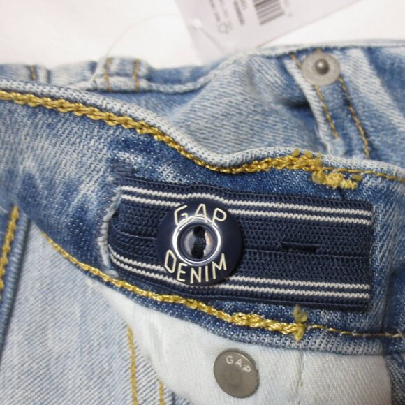 NWT GAP youth JEANS denim SKINNY blue STRETCH adjustable DISTRESSED SIZE 10 - Picture 9 of 13